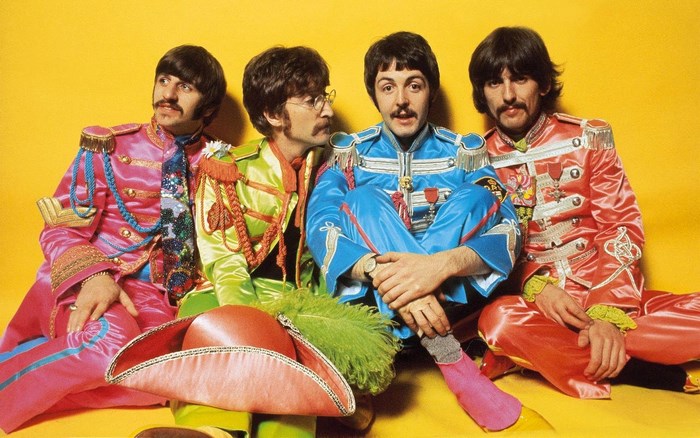 The Beatles in Sgt. Pepper costumes