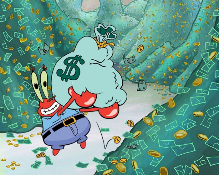 Mr. Krabs with Bag of Money in SpongeBob SquarePants