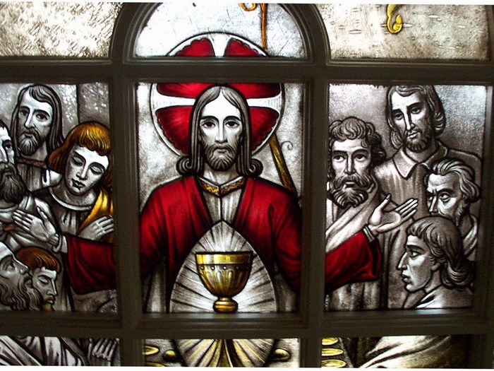 Jesus and Disciples in Stained Glass