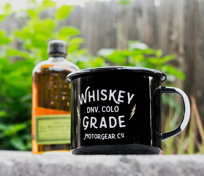 Whiskey Mug and Bourbon Bottle