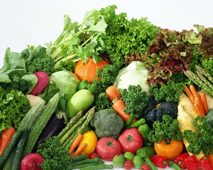 Assortment of fresh vegetables and fruits