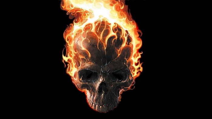 Ghost Rider skull on fire