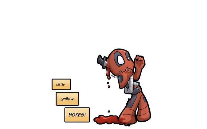 Deadpool with a gun in his head
