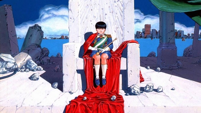 Tetsuo Shima from Akira on a throne