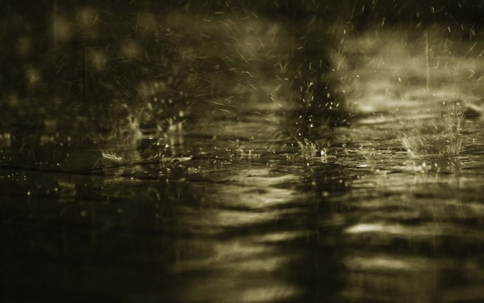 Raindrops hitting a surface