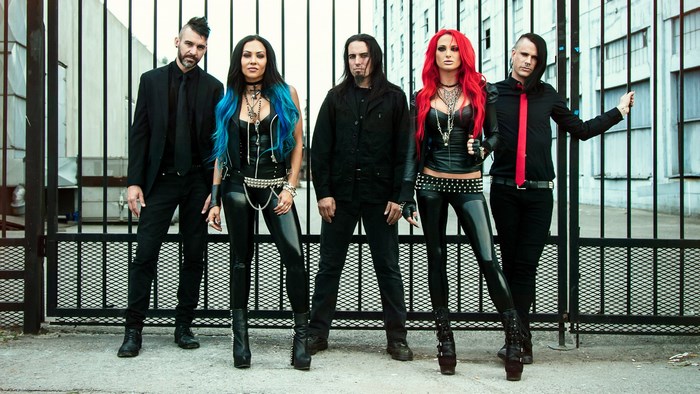 Butcher Babies band members posing