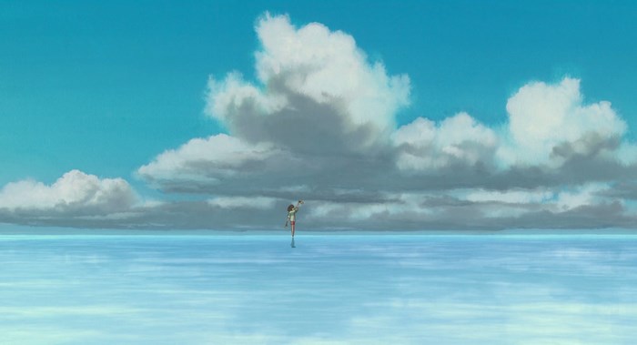 Chihiro from Spirited Away on a calm sea