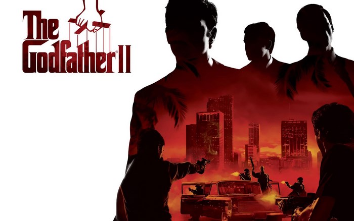 The Godfather II movie poster with silhouetted figures