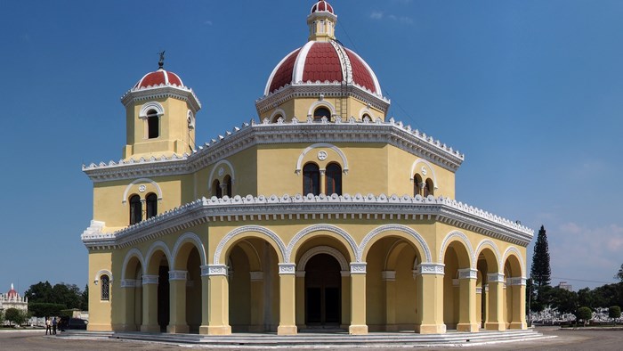 Yellow Mausoleum with Red Domes