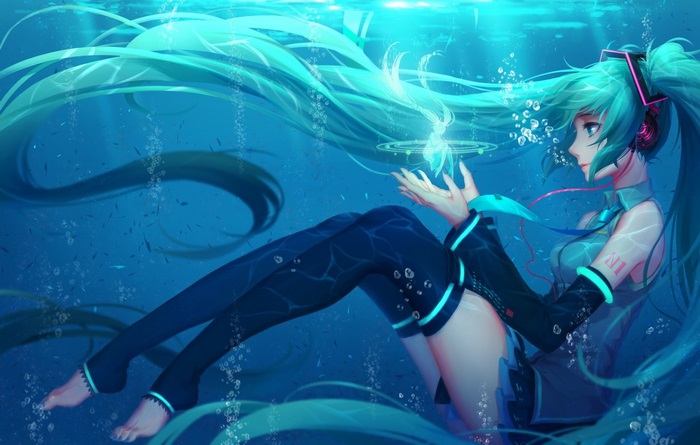 Hatsune Miku Underwater Fantasy Art