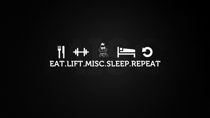 Eat Lift Misc Sleep Repeat icons