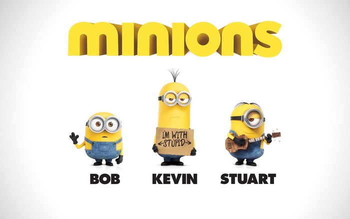 Minions Characters Bob, Kevin, and Stuart