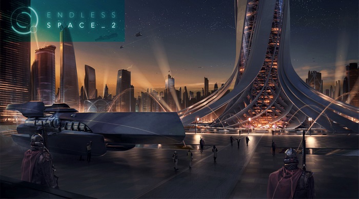 Endless Space 2 Futuristic Cityscape at Dusk 4K