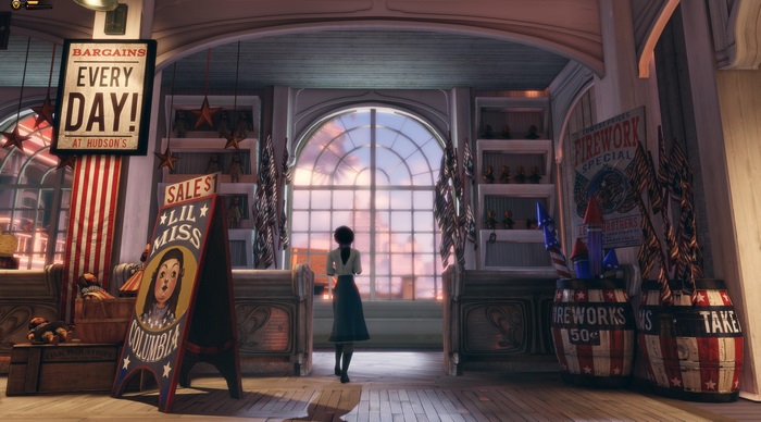 Elizabeth from BioShock Infinite in a store