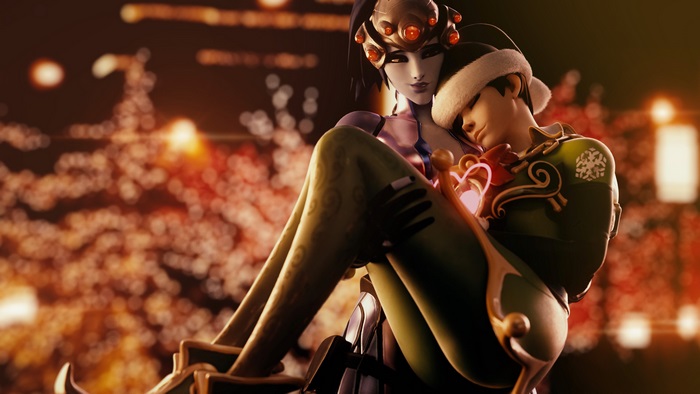 Widowmaker holding Tracer from Overwatch