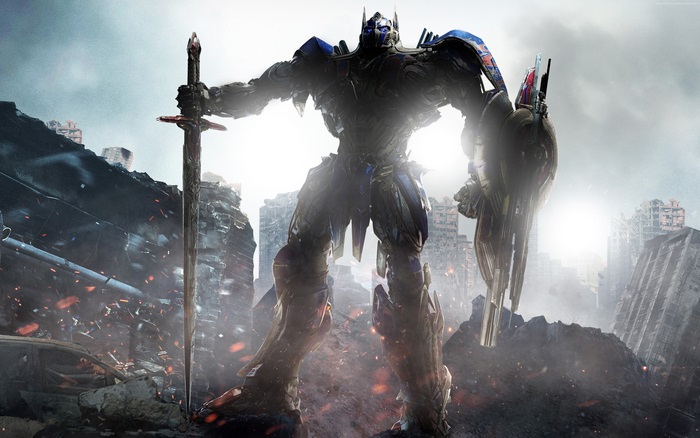 Optimus Prime Standing Strong in a Post-Apocalyptic 4K Scene
