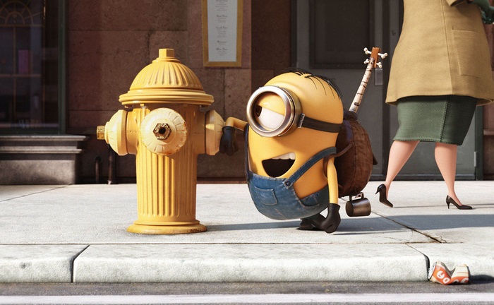 Minions on a City Sidewalk