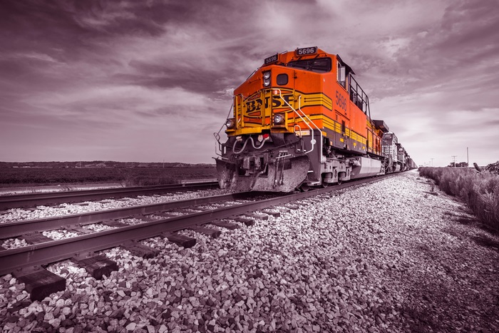 BNSF 5696 train on tracks