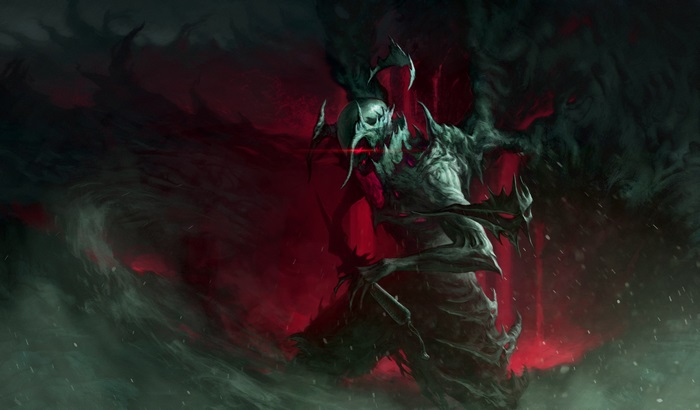 Demon with red eyes and wings 4K
