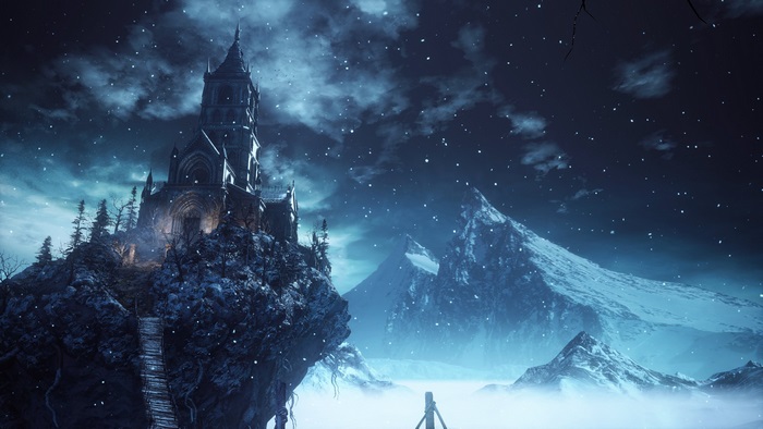 Dark Souls III 4K Castle in Snowy Mountains