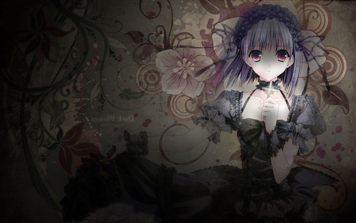 Gothic Anime Girl with Cross