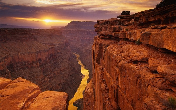Grand Canyon at sunset with Colorado River