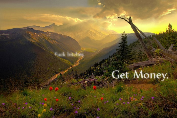 Mountain landscape with text overlay