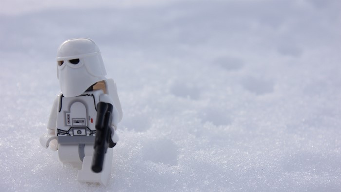 Lego Snowtrooper from Star Wars in snow