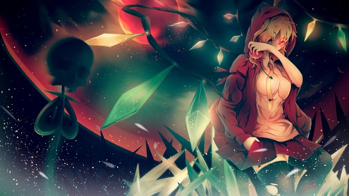 Flandre Scarlet from Touhou Project holding an apple