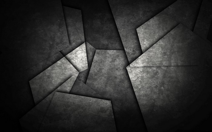 Abstract monochrome geometric pattern with dark metallic texture