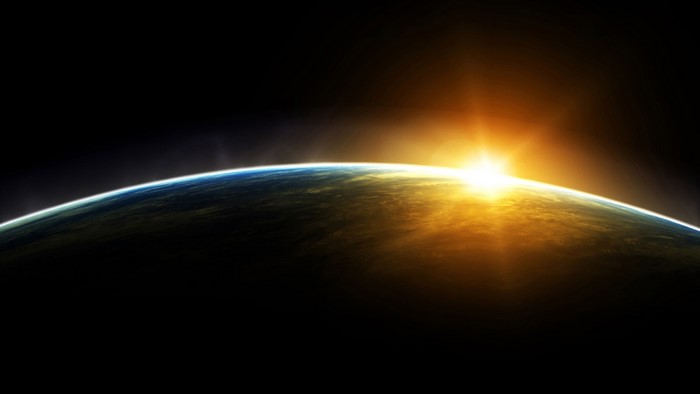 Earth sunrise from space