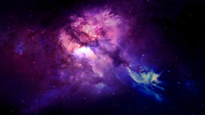 Purple and blue nebula in outer space