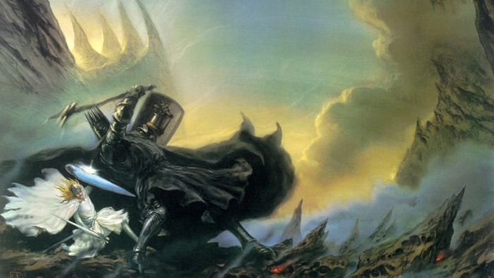The Silmarillion: Morgoth vs. Eonwë by John Howe
