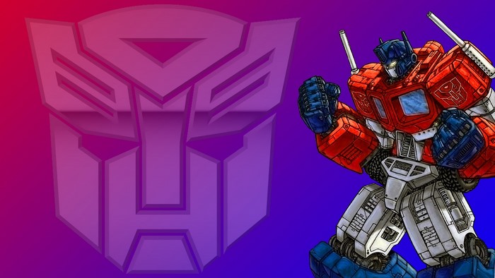 Optimus Prime from Transformers with Autobot logo