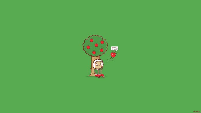 Isaac Newton and an apple with gravity is a lie