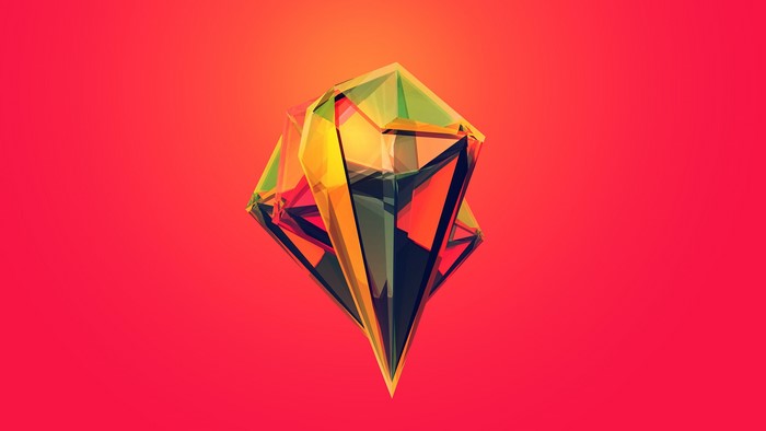 Digital art abstract geometric crystal