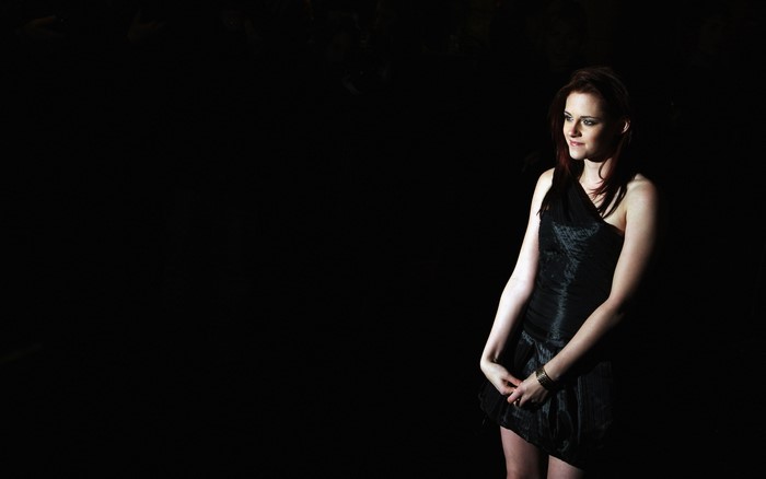 Kristen Stewart in a black dress