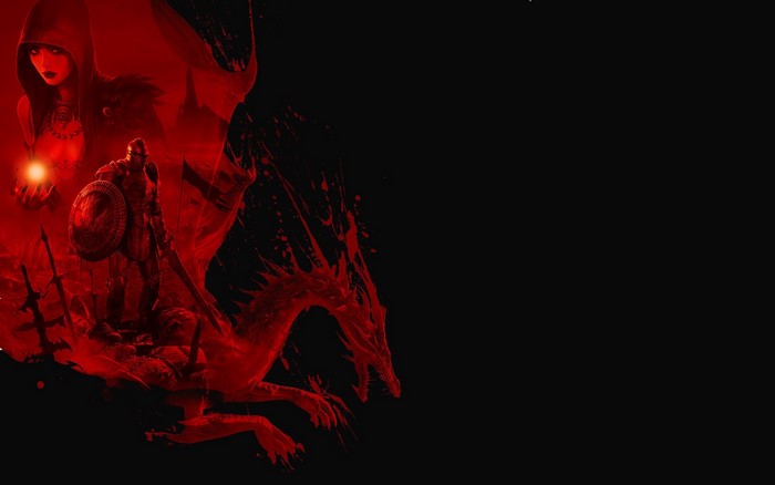 Dragon Age: Origins - Warrior and Sorceress with Dragon