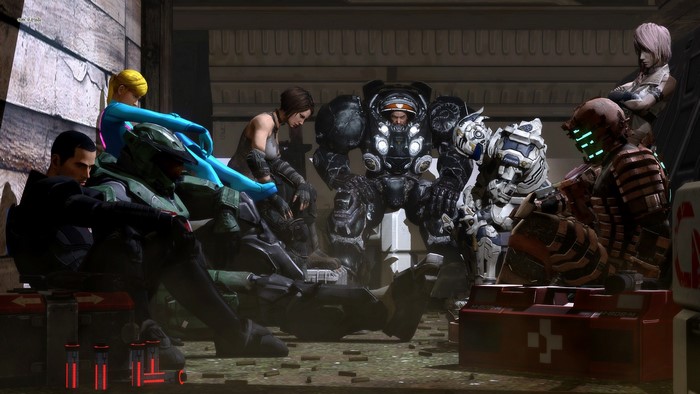 Characters from StarCraft, Halo, Dead Space, and Metroid