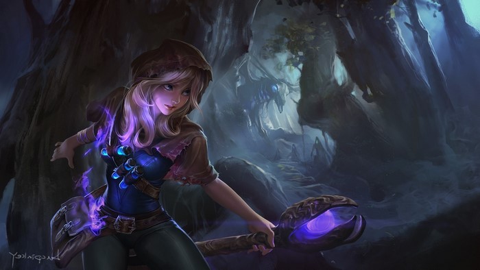 Lux from League of Legends casting a spell