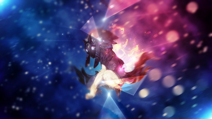Kindred from League of Legends in space