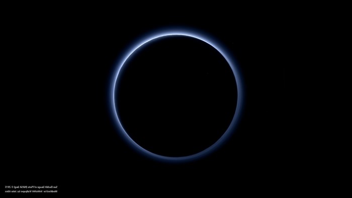 Pluto's blue atmospheric haze seen from space