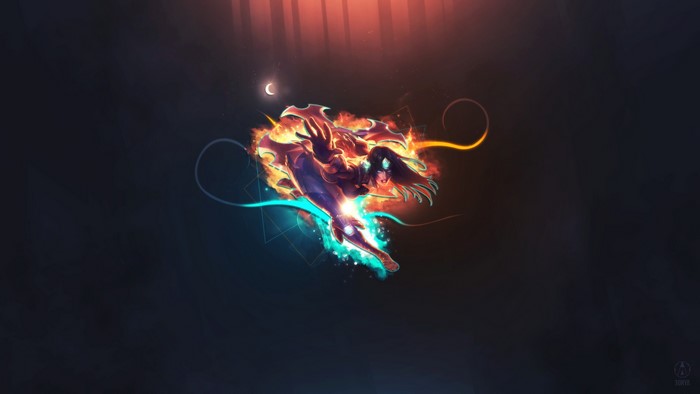 Sivir Action Pose with Fiery and Electric Effects