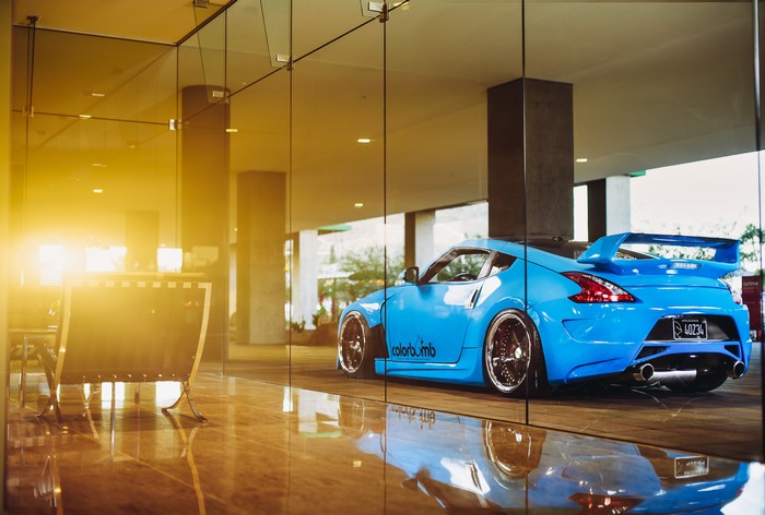 Blue Nissan 370Z Tuning Car