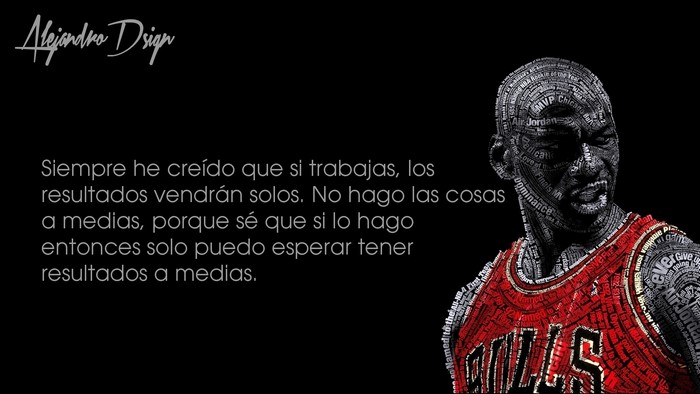 Michael Jordan typographic portrait with quote