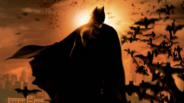 Batman from Batman Begins with bats