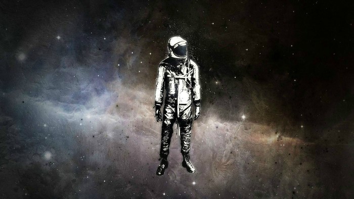 Yuri Gagarin Floating in Space Digital Art