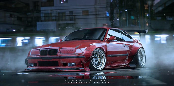 Red BMW E36 by Khyzyl Saleem