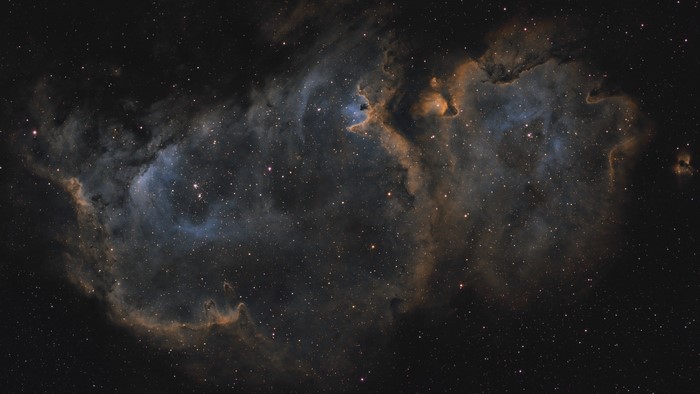 Nebula and stars in deep space