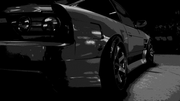 Nissan 180SX in monochrome, Need for Speed